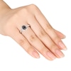 Thumbnail Image 2 of Black Diamond Ring 1 ct tw Oval-cut 14K White Gold