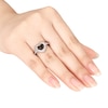 Thumbnail Image 2 of Black Diamond Ring 1 ct tw Heart-shaped 10K White Gold