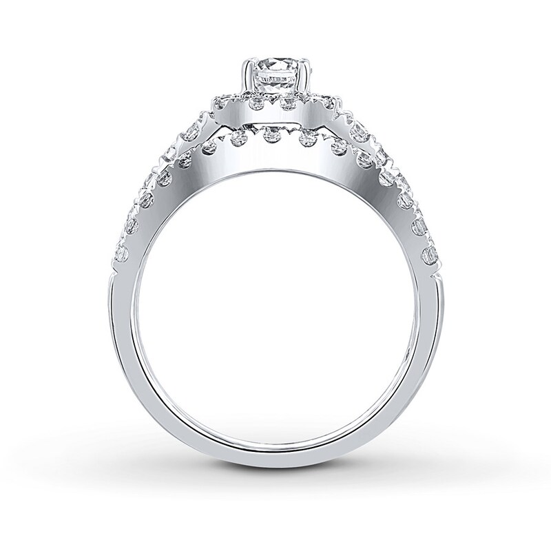 THE LEO Diamond Bridal Set 1-1/3 ct tw Round-cut 14K White Gold