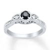 Thumbnail Image 0 of Diamond Engagement Ring 1/4 ct tw Black/White 10K White Gold