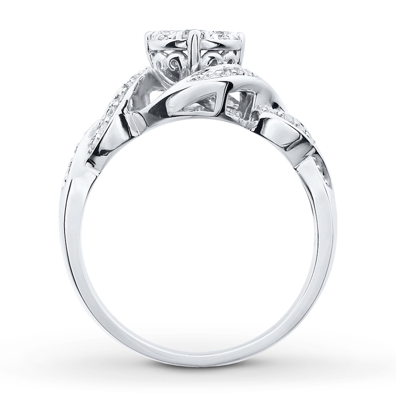 Diamond Engagement Ring 1/2 ct tw Round-Cut 10K White Gold