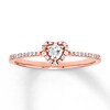 Diamond Heart Engagement Ring 1/4 ct tw Round-cut 10K Rose Gold