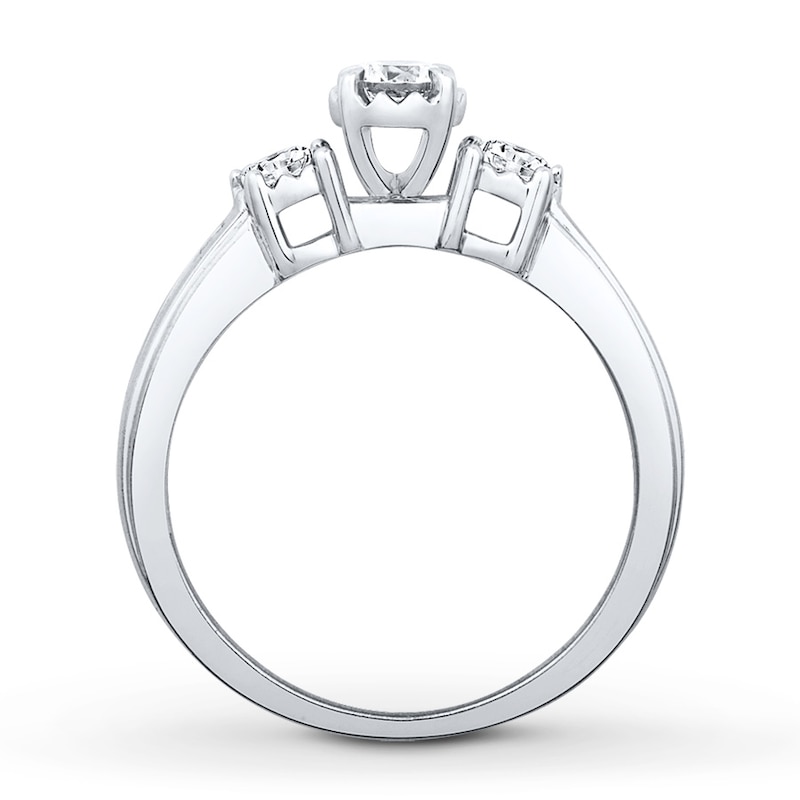 Three-Stone Ring 5/8 ct tw Diamonds 10K White Gold