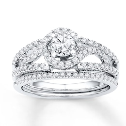 Diamond Bridal Set 3/4 ct tw Round-cut 10K White Gold