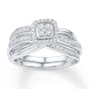 Thumbnail Image 1 of Diamond Bridal Set 3/8 ct tw Round-cut 10K White Gold
