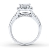 Thumbnail Image 2 of Diamond Engagement Ring 2 ct tw Princess & Round 14K White Gold