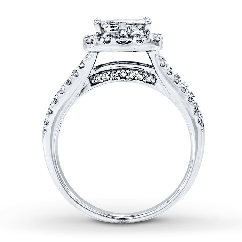 Main Image 2 of Diamond Engagement Ring 2 ct tw Princess & Round 14K White Gold