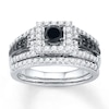 Thumbnail Image 0 of Black & White DiamondBridal Set 7/8 ct tw 10K White Gold