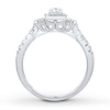 Thumbnail Image 1 of Princess-cut Diamond Bridal Set 3/8 ct tw 10K White Gold
