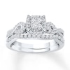 Thumbnail Image 0 of Diamond Bridal Set 1/2 ct tw Round-cut 14K White Gold