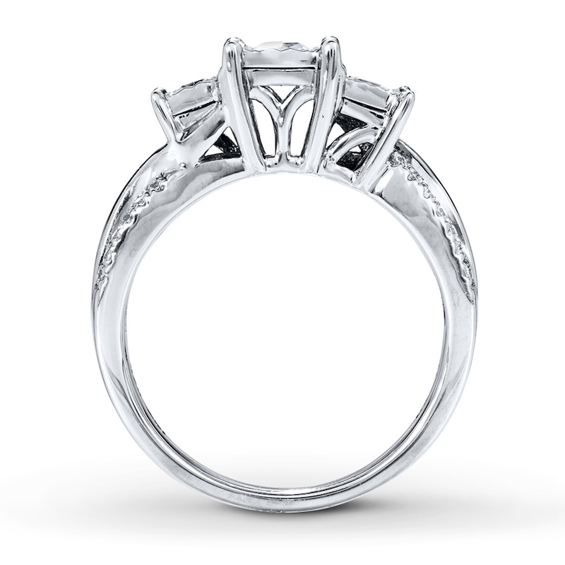 Main Image 2 of Diamond Engagement Ring 3/4 ct tw Princess-cut 14K White Gold