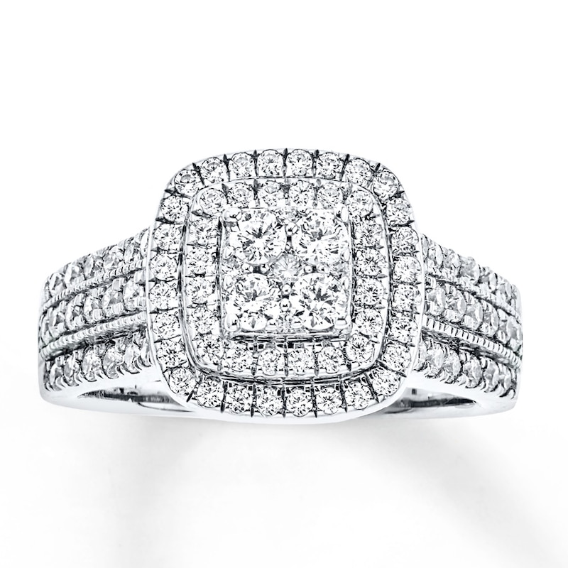 Main Image 1 of Adore Diamond Engagement Ring 1 ct tw Round-cut 14K White Gold