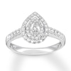 Thumbnail Image 1 of Adore Diamond Engagement Ring 1/2 ct tw Pear-shaped 14K White Gold