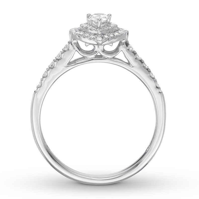 Diamond Engagement Ring 1/2 ct tw Pear-shaped 14K White Gold