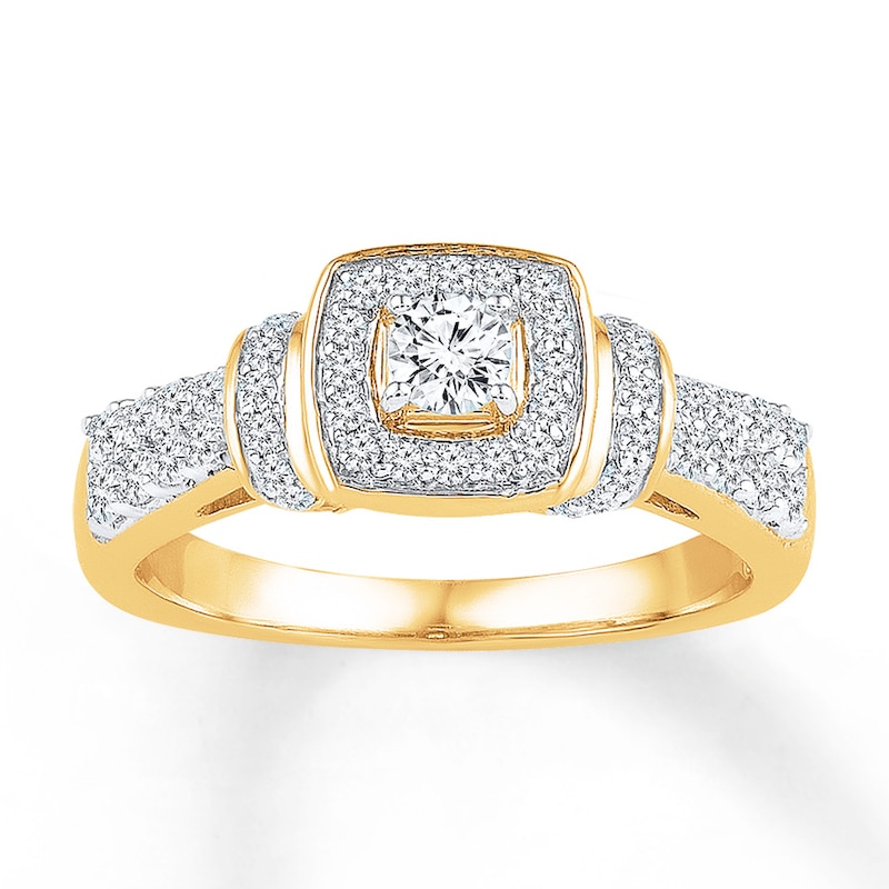 Main Image 1 of Round-Cut Diamond Engagement Ring 5/8 ct tw 10K Yellow Gold