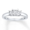 Three-Stone Engagement Ring 3/8 ct tw Diamonds 10K White Gold