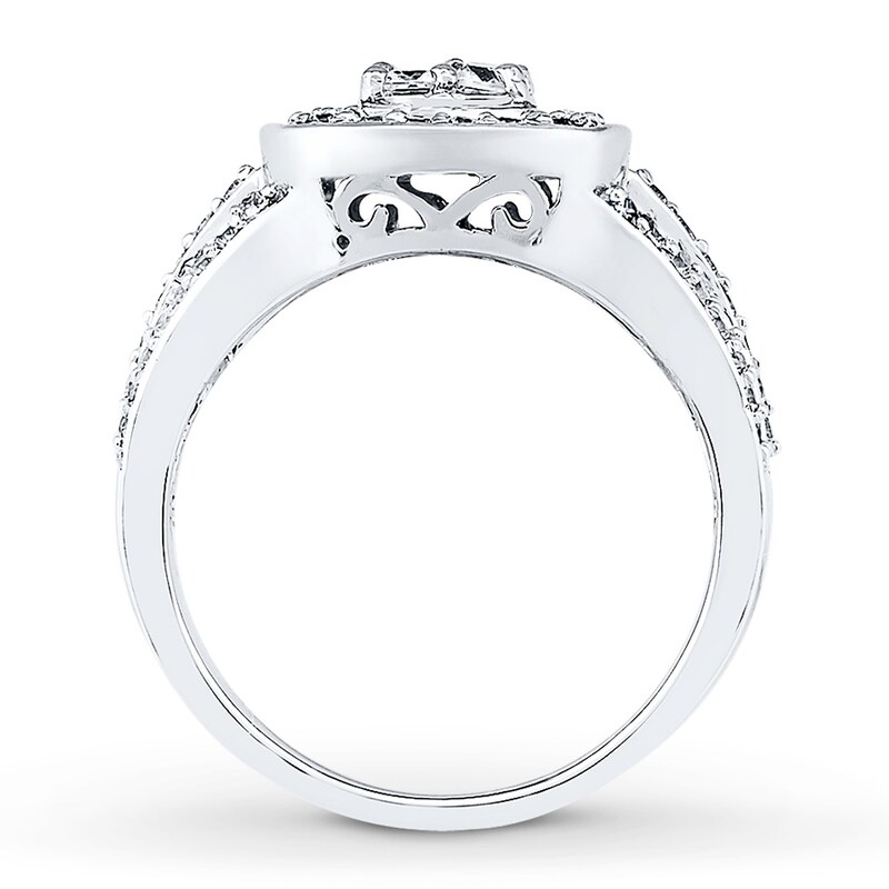 Diamond Engagement Ring 3/4 ct tw Princess-cut 14K White Gold