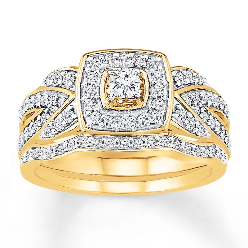 Diamond Bridal Set 5/8 Carat tw 10K Yellow Gold