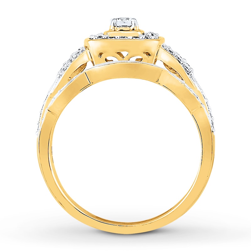 Diamond Bridal Set 5/8 Carat tw 10K Yellow Gold