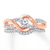 Thumbnail Image 0 of Diamond Bridal Set 1/2 Carat tw Round-cut 14K Rose Gold