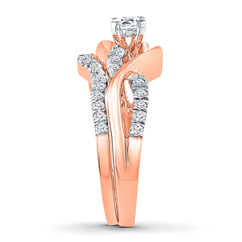 Main Image 2 of Adore Diamond Bridal Set 1/2 Carat tw Round-cut 14K Rose Gold