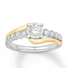 Thumbnail Image 1 of Adore Diamond Engagement Ring 3/8 ct tw Round-cut 10K Two-Tone Gold
