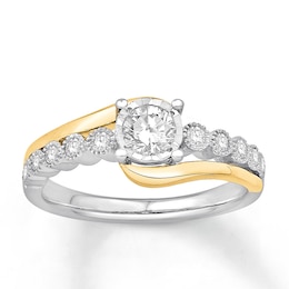 Adore Diamond Engagement Ring 3/8 ct tw Round-cut 10K Two-Tone Gold