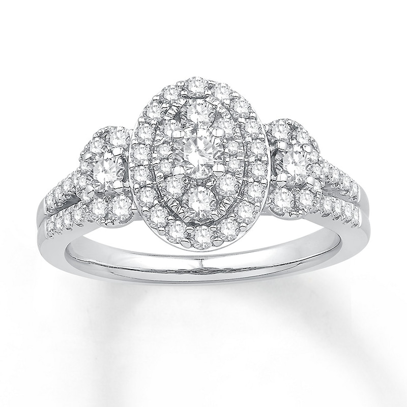 Main Image 1 of Adore Diamond Engagement Ring 7/8 ct tw Round-cut 14K White Gold