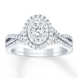 Adore Diamond Bridal Set 5/8 ct tw Round-cut 14K White Gold