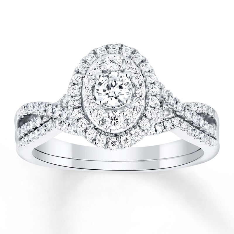 Main Image 1 of Adore Diamond Bridal Set 5/8 ct tw Round-cut 14K White Gold