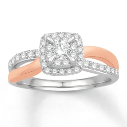 Adore Diamond Engagement Ring 1/2 ct tw Round-cut 14K Two-Tone Gold