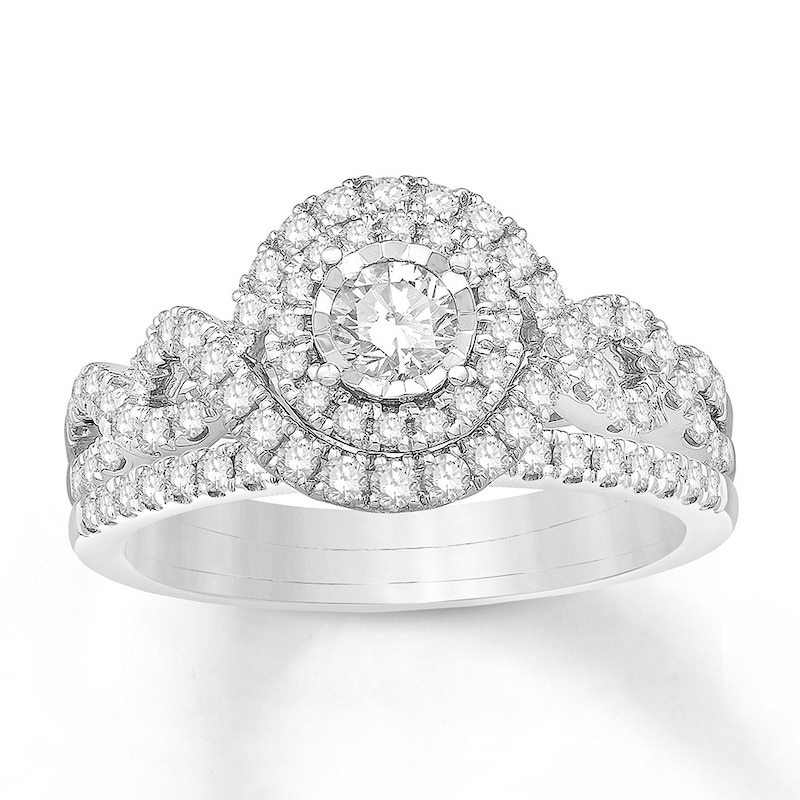 Diamond Bridal Set 1 ct tw Round-cut 14K White Gold