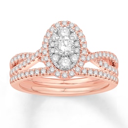 Adore Diamond Bridal Set 3/4 ct tw Round-cut 14K Two-Tone Gold