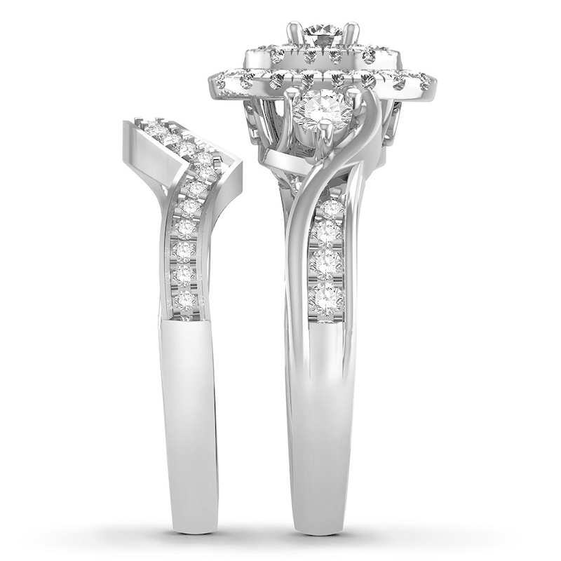 Main Image 3 of Adore Diamond Bridal Set 1 ct tw Round-cut 14K White Gold