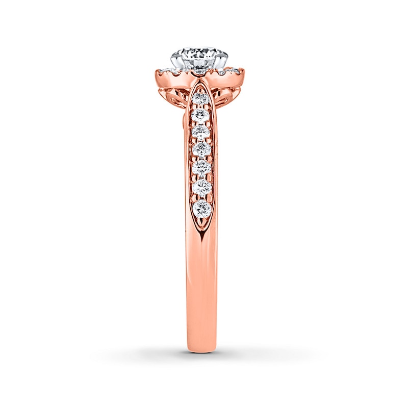 THE LEO Diamond Round-cut Engagement Ring 3/4 ct tw 14K Rose Gold