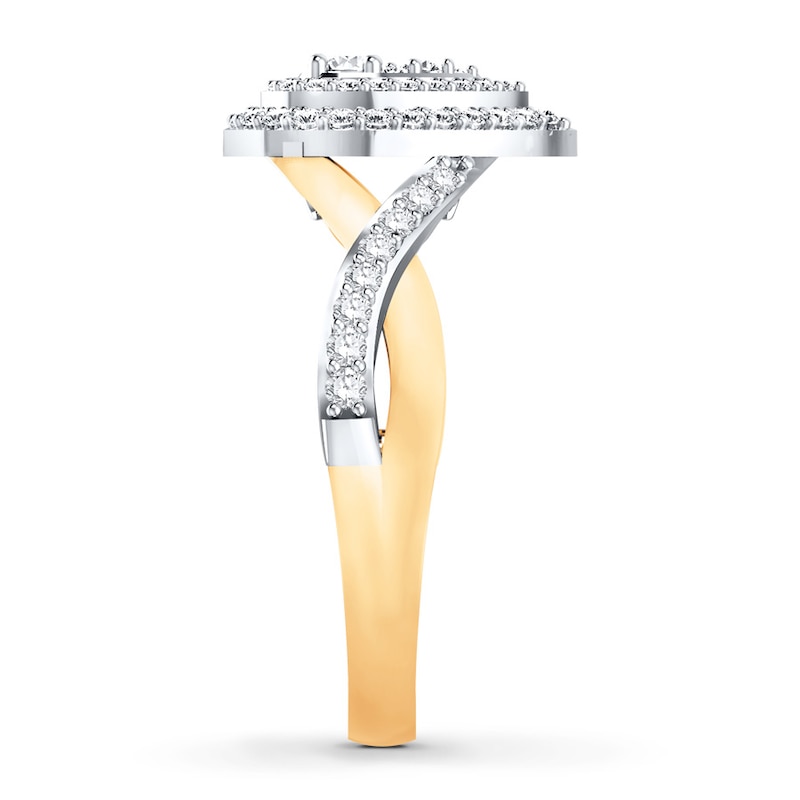 Main Image 2 of Adore Diamond Engagement Ring 5/8 ct tw Round-cut 14K Two-Tone Gold