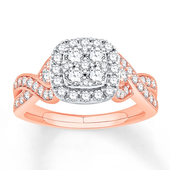 Adore Diamond Engagement Ring 1 ct tw Round-cut 14K Two-Tone Gold