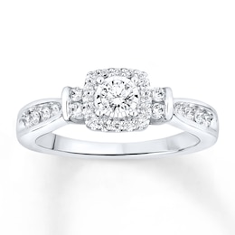 Adore Diamond Engagement Ring 3/8 ct tw Round-cut 10K White Gold