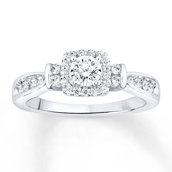 Adore Diamond Engagement Ring 3/8 ct tw Round-cut 10K White Gold