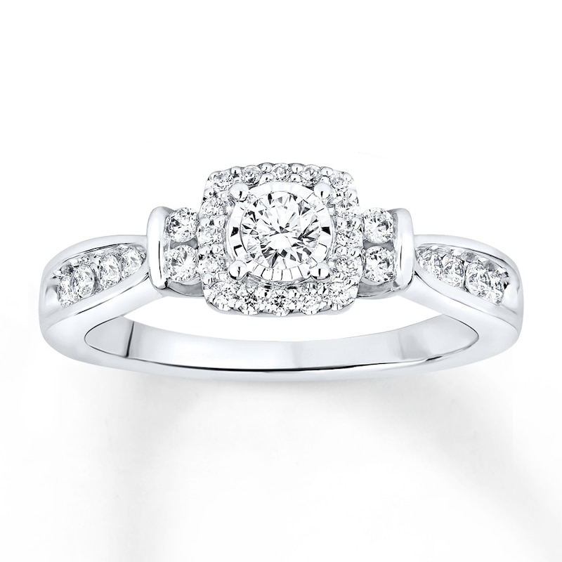 Main Image 1 of Adore Diamond Engagement Ring 3/8 ct tw Round-cut 10K White Gold
