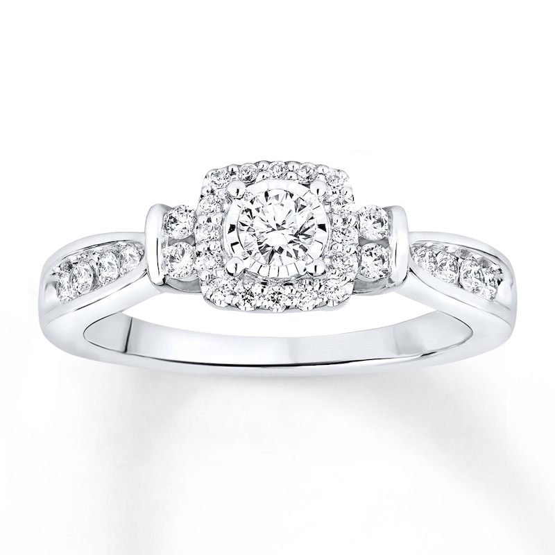 Diamond Engagement Ring 3/8 ct tw Round-cut 10K White Gold