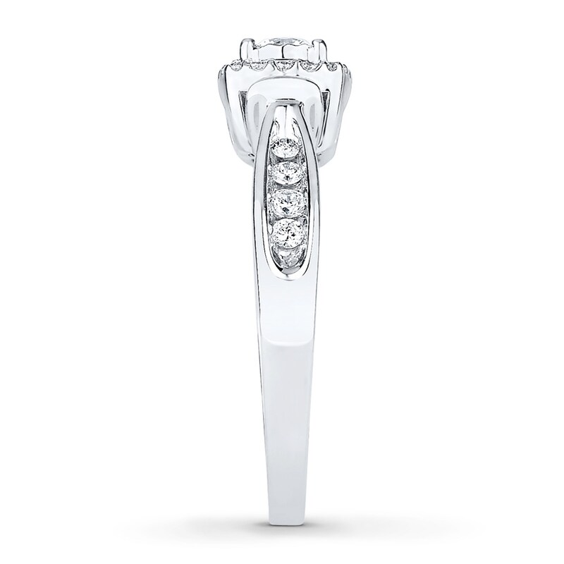 Main Image 3 of Adore Diamond Engagement Ring 3/8 ct tw Round-cut 10K White Gold
