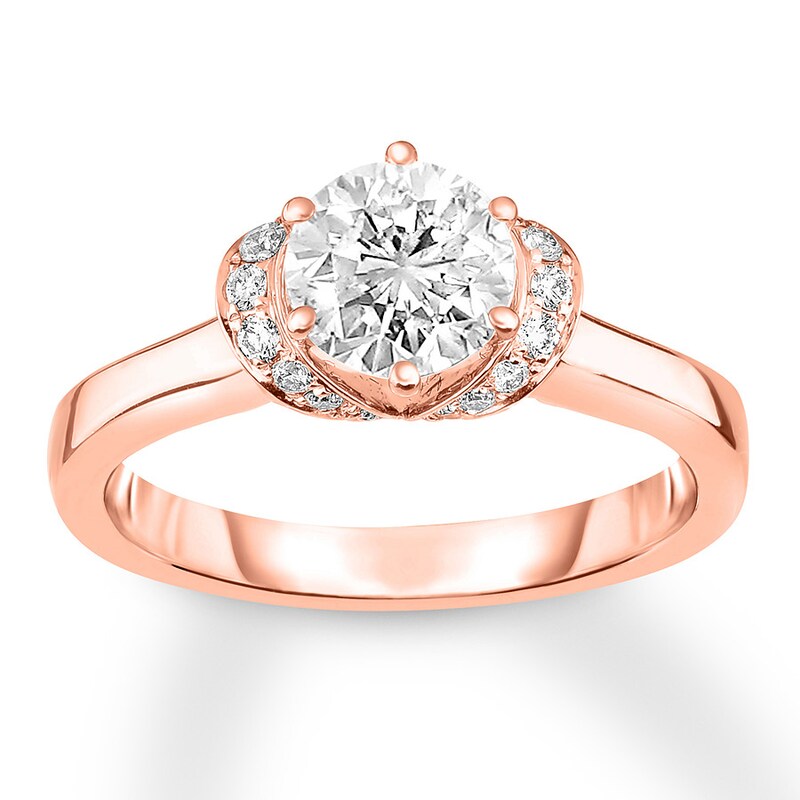 Main Image 1 of Adore Diamond Engagement Ring 1-1/6 ct tw Round-cut 14K Rose Gold