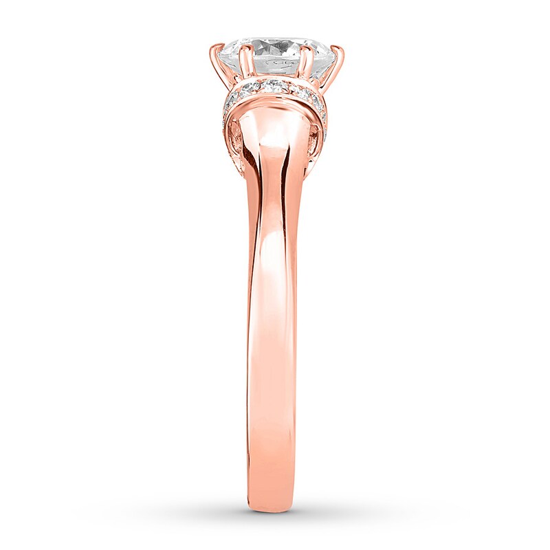 Main Image 2 of Adore Diamond Engagement Ring 1-1/6 ct tw Round-cut 14K Rose Gold