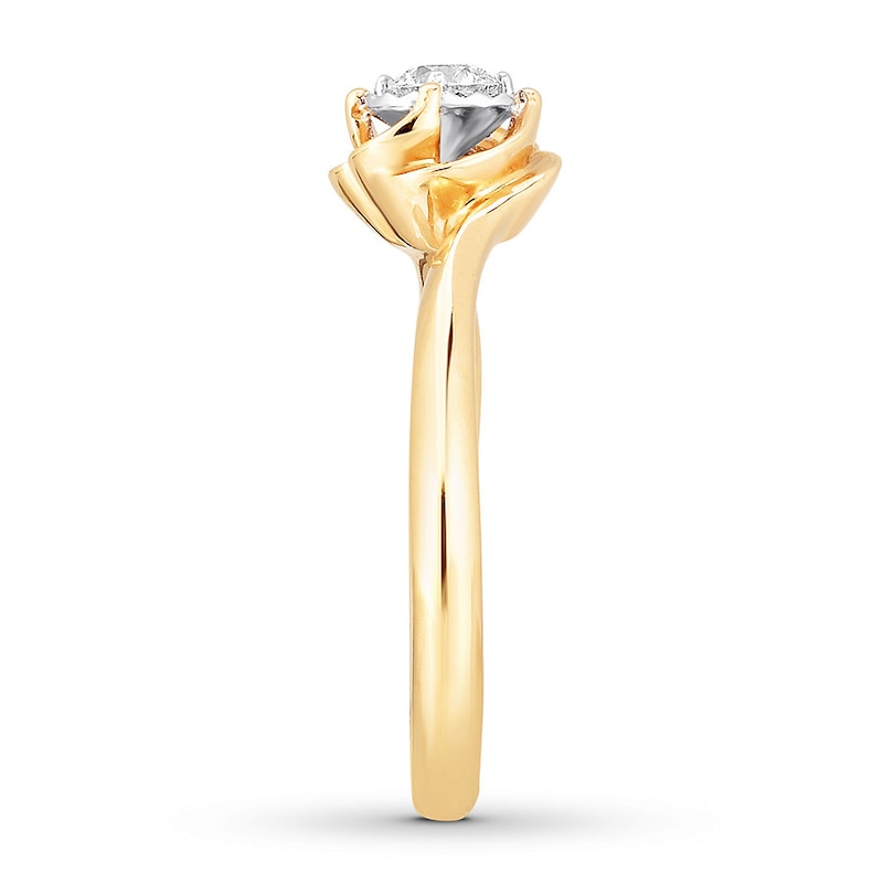 Diamond Engagement Ring 1/5 Carat Round-cut 10K Two-Tone Gold