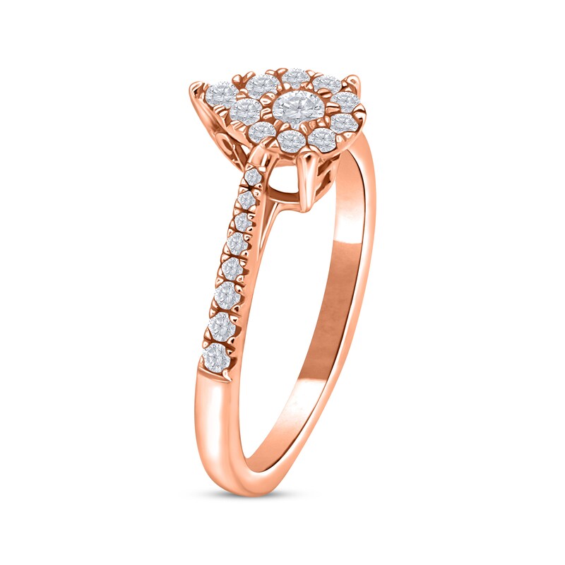 Diamond Engagement Ring 1/3 ct tw Round-cut 10K Rose Gold
