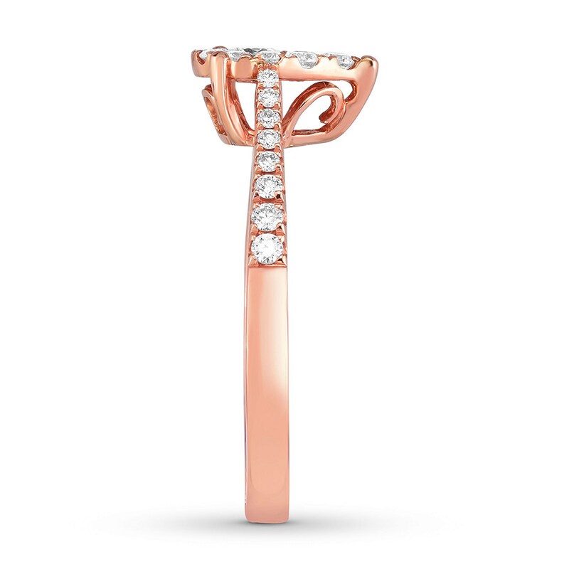 Diamond Engagement Ring 1/3 ct tw Round-cut 10K Rose Gold
