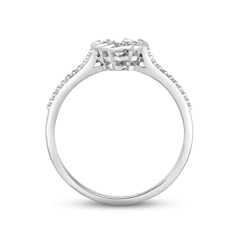 Diamond Engagement Ring 1/4 ct tw Round-cut 10K White Gold