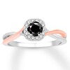 Thumbnail Image 0 of Black Diamond Engagement Ring 1/2 ct tw Round-cut 10K Two-Tone Gold