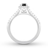 Black Diamond Engagement Ring 5/8 cttw Round-cut 10K White Gold